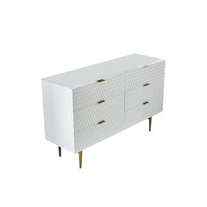 Modern Gold & White Sideboard Cabinet with Metal Legs – Contemporary Storage Unit for Living Room, Dining Room & Hallway - My Store