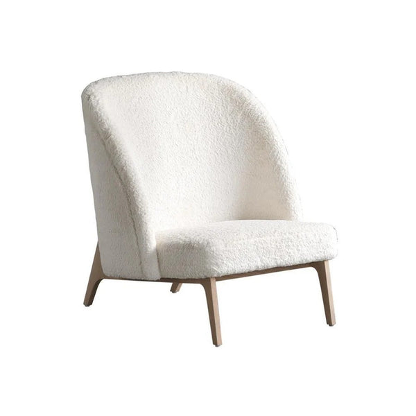 Teddy Boucle Armchair, Contemporary Accent Chair with Wooden Frame – Soft Upholstered Lounge Chair for Living Room, Bedroom & Reading Corner (Green / White) - My Store
