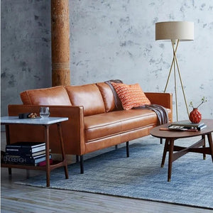 Barbican Real Leather Sofa Set – 2 Seater & 3 Seater Couch | Contemporary Cowhide Leather Living Room Sofa with High-Density Foam Cushions & Steel Frame - My Store