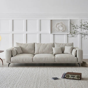 NR23 Three Seater Sofa – Modern Leathaire Upholstered Sofa Set, Contemporary Design, Comfortable Living Room Couch (Greige Colour No.15) - My Store
