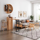 Liz Extendable Bar Table Set with Wine Cabinet – Oak Finish Modern Wooden Kitchen & Dining Furniture Set