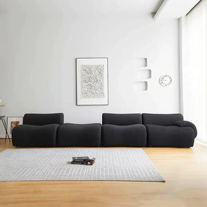 Matuszewski Modular Bouclé Sofa – 2  Seater Contemporary Modern Sofa Set, Premium Soft Boucle Upholstery Living Room Couch (White & Black) - My Store
