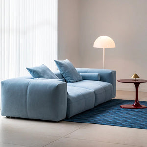 Gagnon Modular Sofa – Contemporary Leathaire Two Seater Sofa in Light Blue / Greyish Blue / White – Modern Comfortable Modular Couch for Living Room - My Store