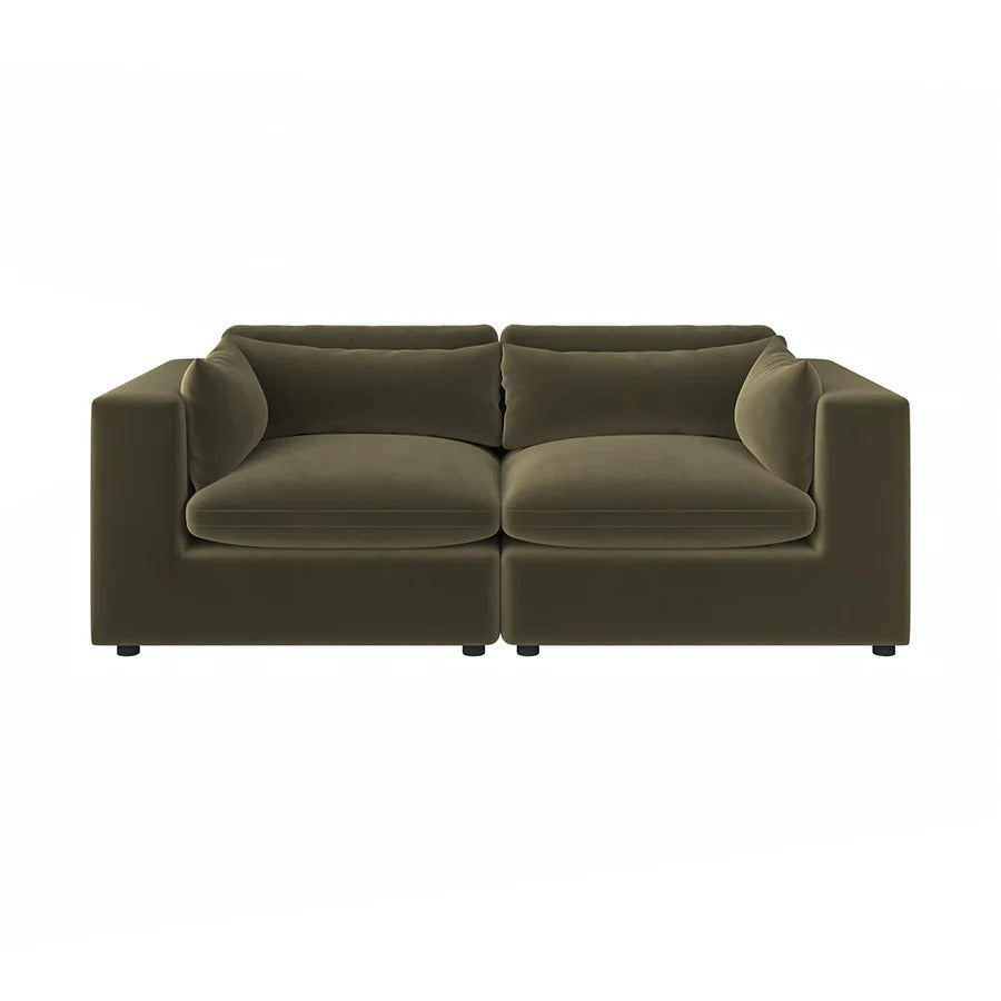 Makhmudov 2-Seater Loveseat Sofa – Luxury Velvet & Boucle Upholstered Modern Sofa, High-Density Foam Cushion, Contemporary Compact Couch for Living Room - My Store