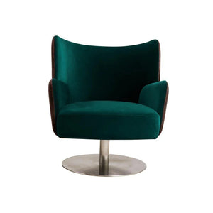 Jovanny Velvet Armchair – Contemporary Accent Chair with Stainless Steel Frame & High-Density Foam Cushioning, Modern Luxury Single Seater Lounge Chair for Living Room, Bedroom & Office – Dark Green / Caramel - My Store