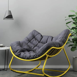 Seattle Metal Rocking Chair – Indoor & Outdoor Garden Rocker Chair, Contemporary Patio Lounge Seating (Green, Black, Yellow) - My Store