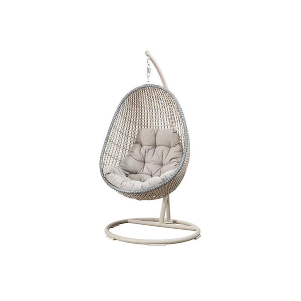 Sutton Garden Rattan Hanging Egg Chair with Stand – Indoor & Outdoor Swing Chair with Cushions, Modern Garden Furniture for Patio, Balcony & Conservatory - My Store