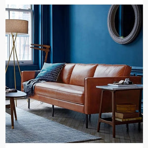 Barbican Real Leather Sofa Set – 2 Seater & 3 Seater Couch | Contemporary Cowhide Leather Living Room Sofa with High-Density Foam Cushions & Steel Frame - My Store