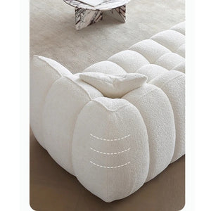 Oxley Pumpkin Single Seater Sofa Armchair – Modern Bouclé Accent Chair, Plush Curved Design, Comfortable Lounge Chair for Living Room, Bedroom & Reading Corner, White - My Store