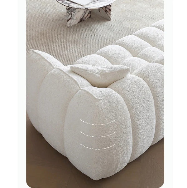 Oxley Pumpkin Single Seater Sofa Armchair – Modern Bouclé Accent Chair, Plush Curved Design, Comfortable Lounge Chair for Living Room, Bedroom & Reading Corner, White - My Store