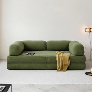 Van Buren Foldable Lazy Sofa Bed, Corduroy Convertible Floor Sofa Bed with High Density Sponge Filling, Compact Folding Sleeper Chair for Living Room, Guest Room & Small Spaces