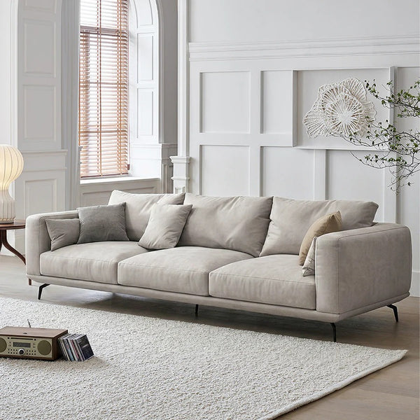 NR23 Three Seater Sofa – Modern Leathaire Upholstered Sofa Set, Contemporary Design, Comfortable Living Room Couch (Greige Colour No.15) - My Store