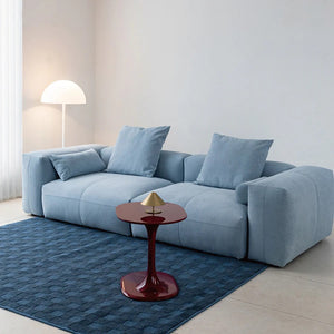 Gagnon Modular Sofa – Contemporary Leathaire Two Seater Sofa in Light Blue / Greyish Blue / White – Modern Comfortable Modular Couch for Living Room - My Store