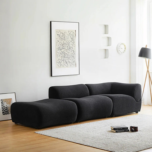 Matuszewski Modular Bouclé Sofa – 2  Seater Contemporary Modern Sofa Set, Premium Soft Boucle Upholstery Living Room Couch (White & Black) - My Store