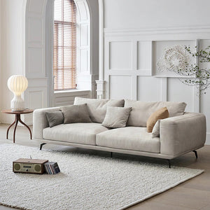 NR23 Two/Three Seater Sofa – Modern Leathaire Upholstered Sofa Set, Contemporary Design, Comfortable Living Room Couch (Greige Colour No.15)