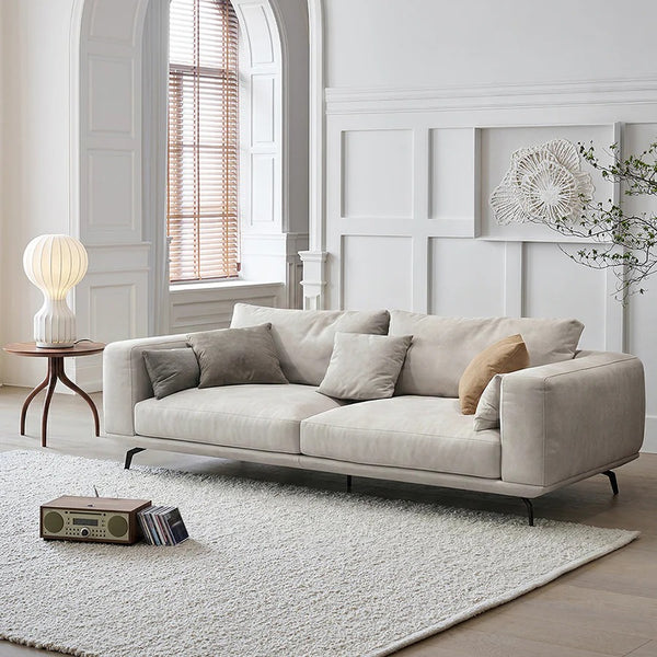 NR23 Two/Three Seater Sofa – Modern Leathaire Upholstered Sofa Set, Contemporary Design, Comfortable Living Room Couch (Greige Colour No.15)