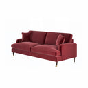 Ismail Velvet Two Seater Sofa Loveseat – Modern Compact Couch with Solid Wood Frame, Soft Upholstery Living Room Furniture (Claret, Teal, Black) - My Store