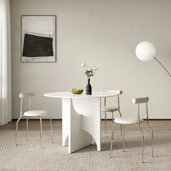 Oighrig Terrazzo Round Dining Table, Modern Small Round Dining Table, 4 Seater Terrazzo Dining Table for Contemporary Homes