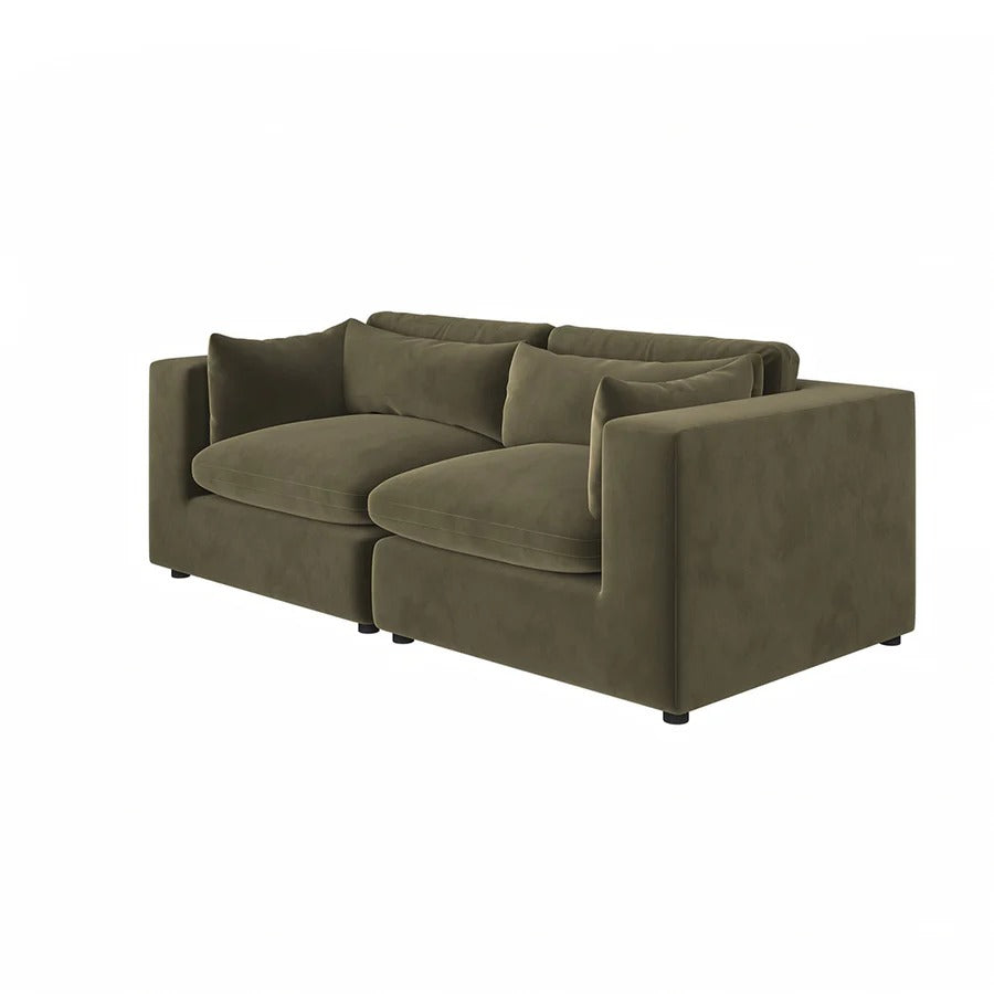 Makhmudov 2-Seater Loveseat Sofa – Luxury Velvet & Boucle Upholstered Modern Sofa, High-Density Foam Cushion, Contemporary Compact Couch for Living Room - My Store