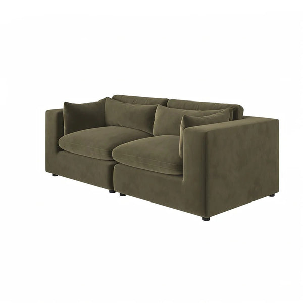 Makhmudov 2-Seater Loveseat Sofa – Luxury Velvet & Boucle Upholstered Modern Sofa, High-Density Foam Cushion, Contemporary Compact Couch for Living Room - My Store