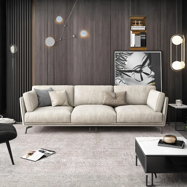 Reynold 2/3 Seater Modern Sofa – Leathaire Upholstered Contemporary Couch with High-Density Foam Cushioning, Wooden Frame Living Room Furniture (Two/Three Seater Option) - My Store
