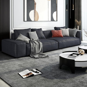 Aula 3 Seater Modular Sofa – Modern Leathaire Upholstered Couch, Contemporary Living Room Sofa with Metal Legs, Comfortable 3-Seater Seating in Green, Black, White & Blue