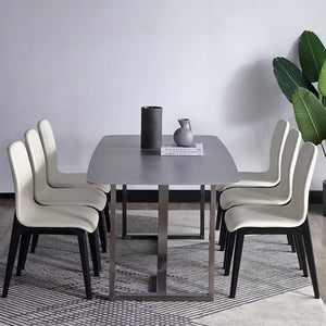 Camden Grey Dining Table – Modern Painted Steel Metal Dining Table for Kitchen, Dining Room & Contemporary Home Spaces
