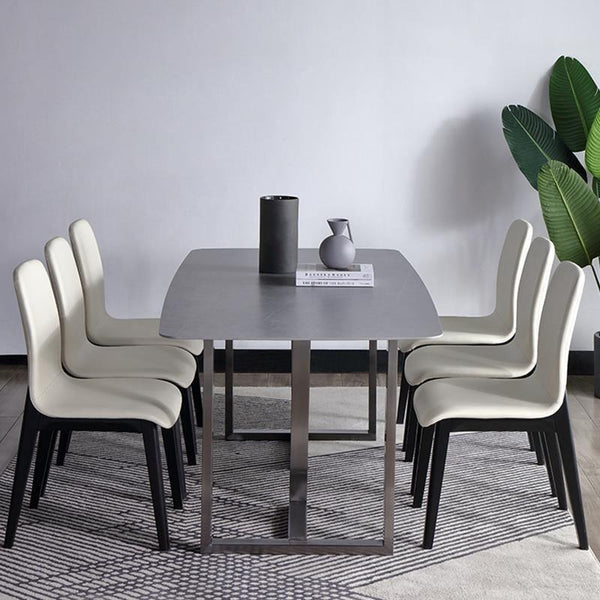 Camden Grey Dining Table – Modern Painted Steel Metal Dining Table for Kitchen, Dining Room & Contemporary Home Spaces