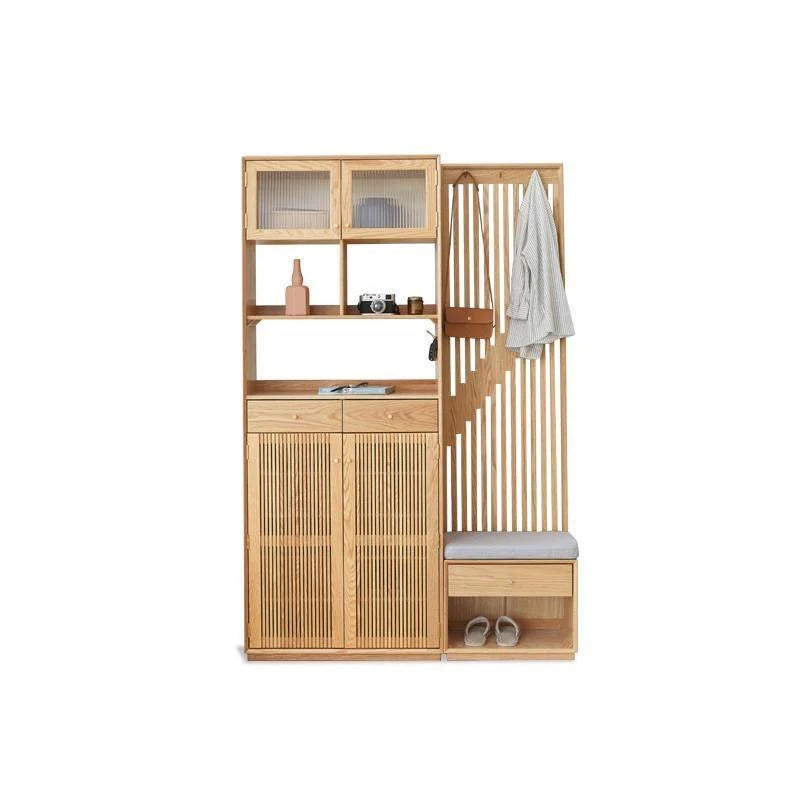 Nidda Oak Shoe Storage Bench – Contemporary Wooden Entryway Shoe Rack with Seating, Modern Hallway Organizer Bench, Oak Finish Furniture Storage Unit - My Store