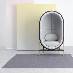 Space Egg Shape Velvet Sofa Chair – Modern Egg Pod Accent Seat with Wooden Frame, Contemporary Lounge Chair with Fitted Legs – White / Purple - My Store