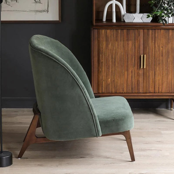 Teddy Boucle Armchair, Contemporary Accent Chair with Wooden Frame – Soft Upholstered Lounge Chair for Living Room, Bedroom & Reading Corner (Green / White) - My Store