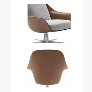Herton Modern Swivel Lounge Chair with Ottoman Set – Velvet Upholstered Armchair with High-Density Foam Cushion & Painted Steel Base – Contemporary Living Room Accent Seating - My Store