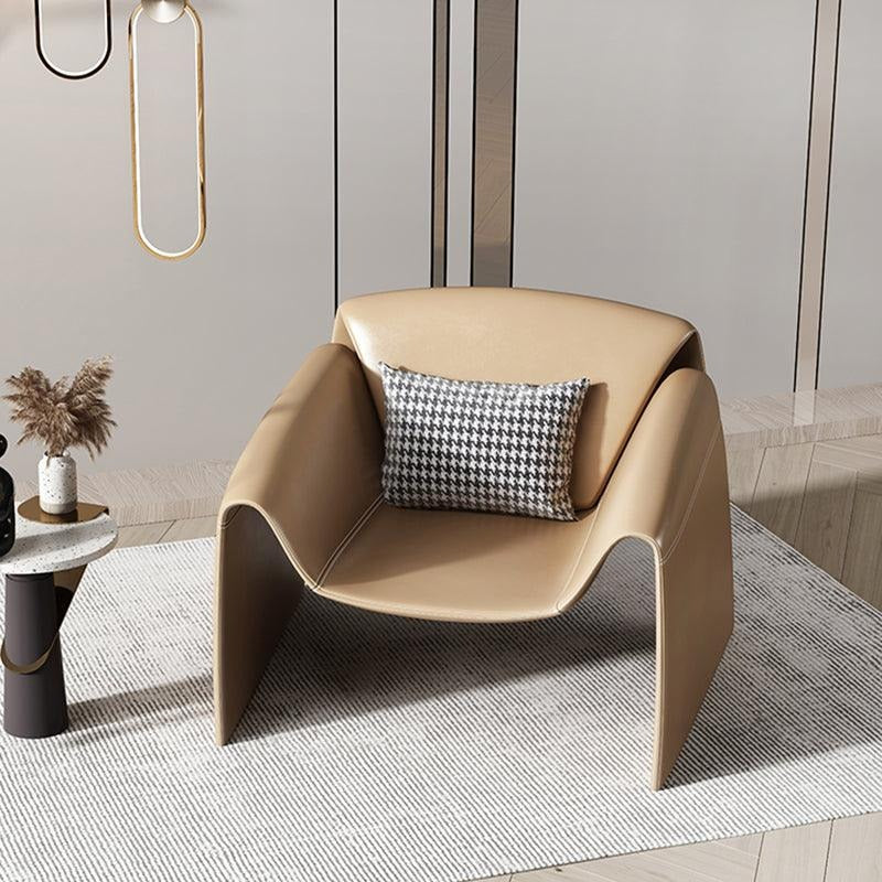 U Shape Microfiber Leather Armchair – Contemporary Modern Accent Chair with Soft Cushioned Seating, No Assembly Required, Available in Grey, Black, White, Brown & Blue - My Store