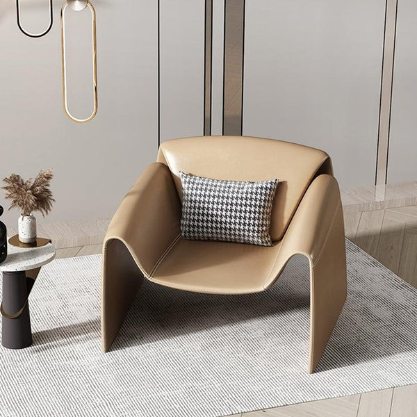 U Shape Microfiber Leather Armchair – Contemporary Modern Accent Chair with Soft Cushioned Seating, No Assembly Required, Available in Grey, Black, White, Brown & Blue - My Store