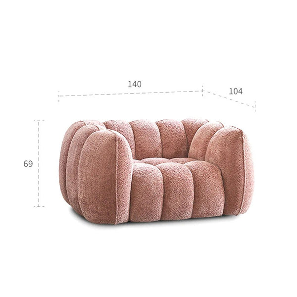 Welton Pumpkin Boucle Armchair – Contemporary Modern Accent Lounge Chair with High-Resilience Cushioning - My Store