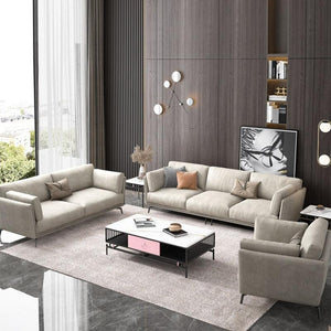 Reynold 2/3 Seater Modern Sofa – Leathaire Upholstered Contemporary Couch with High-Density Foam Cushioning, Wooden Frame Living Room Furniture (Two/Three Seater Option) - My Store