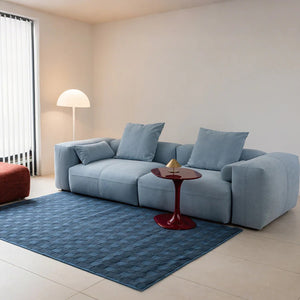 Gagnon Modular Sofa – Contemporary Leathaire Two Seater Sofa in Light Blue / Greyish Blue / White – Modern Comfortable Modular Couch for Living Room - My Store