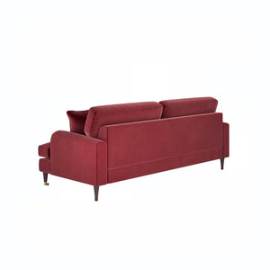Ismail Velvet Two Seater Sofa Loveseat – Modern Compact Couch with Solid Wood Frame, Soft Upholstery Living Room Furniture (Claret, Teal, Black) - My Store