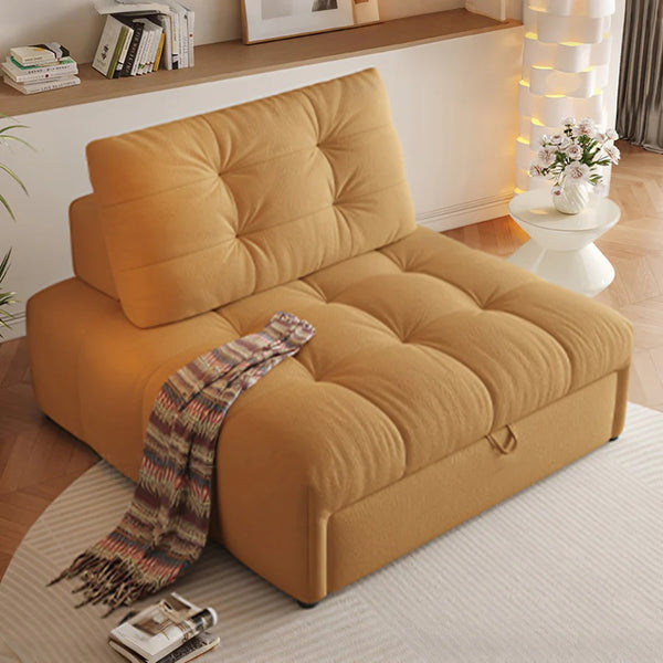 Alhassan 2-in-1 Sleeper Armchair Bed – Convertible Single Seater Sofa Bed, Leathaire Upholstered Folding Lounge Chair with High Density Foam, Modern Space-Saving Design (White, Grey, Green, Orange) - My Store
