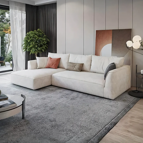 R77 Dexter 2 Seater Corner Sofa – Modern Leathaire Upholstered Compact L-Shape Sofa, Contemporary Comfortable Living Room Couch, No Assembly Required - My Store