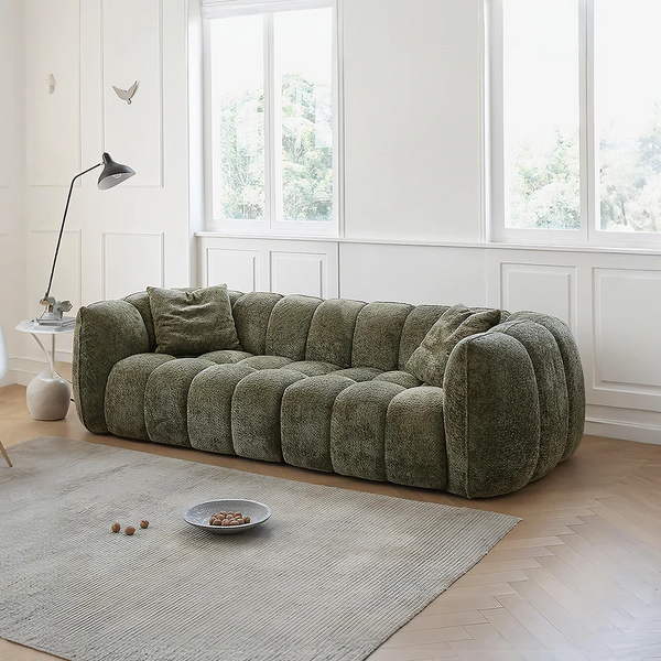 Winslow Pumpin Boucle Three Seater Sofa – Modern Upholstered Couch with High Resilience Foam, Contemporary Living Room Sofa in Soft Boucle Fabric - My Store