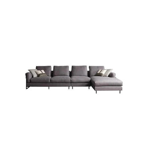 H92 Grey Four Seater Corner Sofa | Leathaire Modular L-Shape Sectional Sofa | Modern Contemporary Corner Couch | Multiple Colour Options | High Density Foam Living Room Sofa