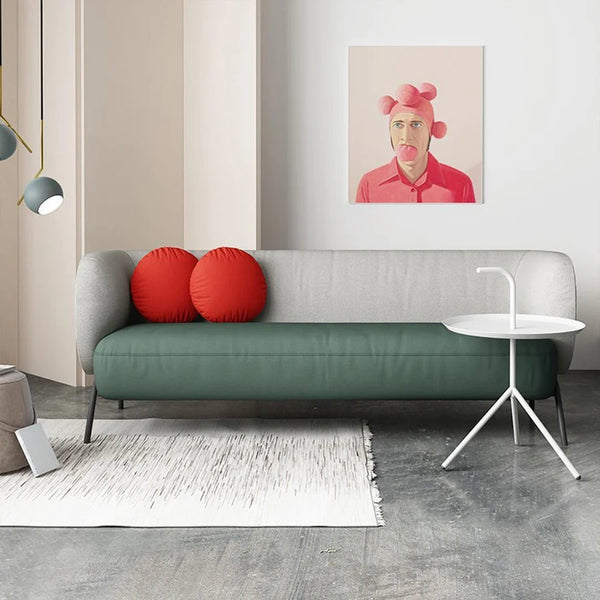 K912 Kids Three Seater Sofa – Modern Leathaire Upholstered Children’s Couch with High Density Sponge Cushion, Painted Steel Frame, Green & Light Grey Finish – Indoor Kids Seating Furniture - My Store
