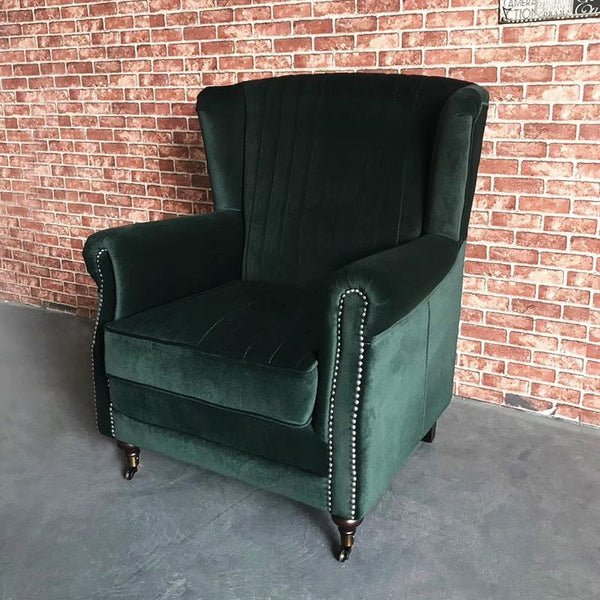 Mid-Century L9 Armchair – Loft Style Accent Lounge Chair with Solid Wood Frame, Premium Leather Upholstery, Modern Living Room Seating (Green, Brown, Blue, Red, Yellow) - My Store
