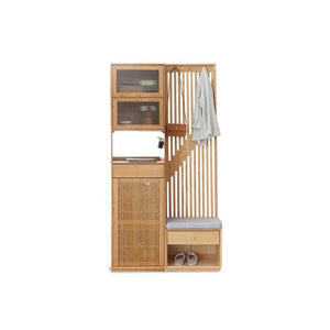 Nidda Oak Shoe Storage Bench – Contemporary Wooden Entryway Shoe Rack with Seating, Modern Hallway Organizer Bench, Oak Finish Furniture Storage Unit - My Store