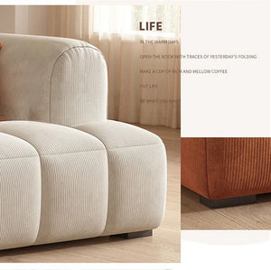 Arabella 4 Seater Corduroy Sofa – Modern Contemporary Fabric Couch with High-Density Foam Cushions, Spacious Living Room Sofa - My Store