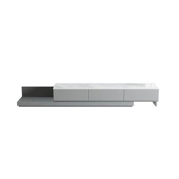 Lvinta Grey Round Nesting Coffee Table Set with Gold Base | Modern Sintered Stone Top Coffee Tables with TV Stand Function | Contemporary Living Room Center Tables