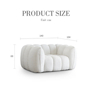 Oxley Pumpkin Single Seater Sofa Armchair – Modern Bouclé Accent Chair, Plush Curved Design, Comfortable Lounge Chair for Living Room, Bedroom & Reading Corner, White - My Store