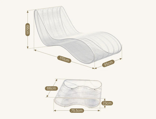 Oceana Sunbathing Bed Outdoor Lounger – Modern Sun Garden Chaise Lounge Chair with Waterproof Fabric & High-Density Sponge Cushion – Stylish Outdoor Furniture for Garden, Patio & Poolside Relaxation - My Store