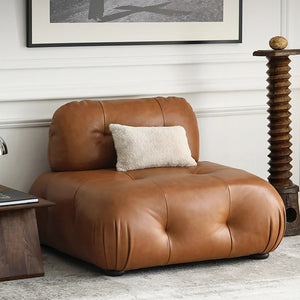 Timmons 4 Seater PU Leather Sofa – Large Modern Sectional Couch with Durable Upholstery, Spacious Contemporary Living Room Seating in Brown or Black - My Store